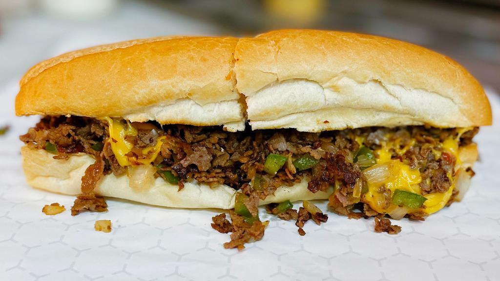 Philly Cheesesteak · Halal. Comes with green peppers, onions, mayonnaise, and ketchup.