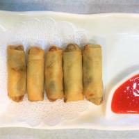 Haru Maki (5) · Japanese deep fried spring roll with sweet and sour sauce.