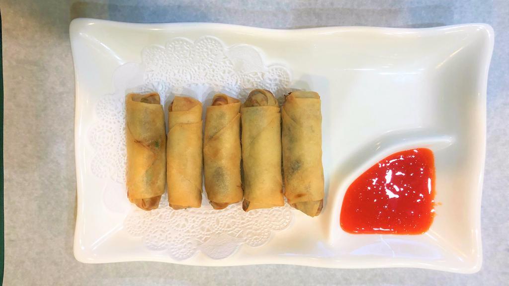 Haru Maki (5) · Japanese deep fried spring roll with sweet and sour sauce.