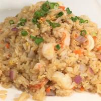 Shrimp Fried Rice · With onion, scallions, carrots, egg, sesame seed.