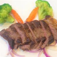 Steak Teriyaki (Small) · With onion, broccoli, carrots, miso soup, and white rice.