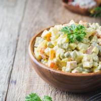 Potato Salad · Delicious cold potato salad made with yellow mustard, celery, and kosher salt and fresh grou...