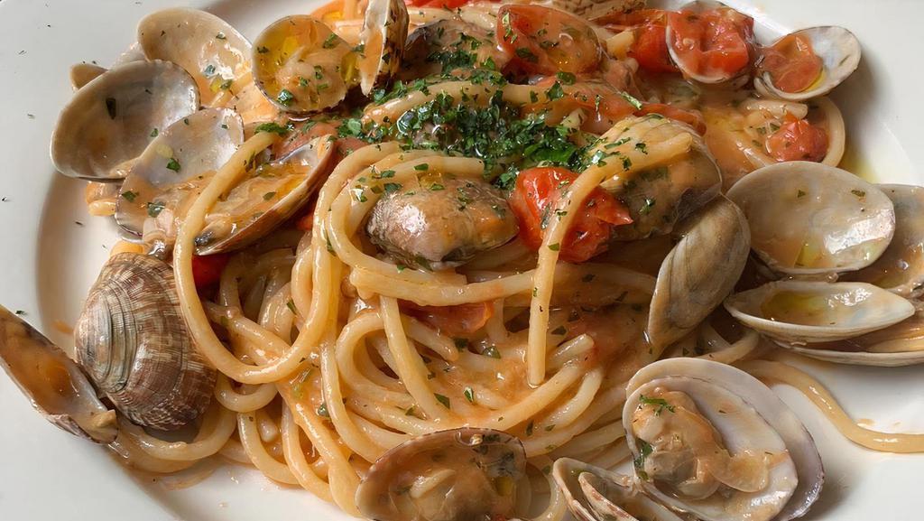 Linguini Vongole · Baby clams sautéed in garlic, wine and olive oil.