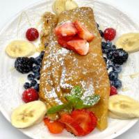 Strawberry Banana Crepe · filled with nutella