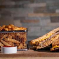 Patty Melt · Rye bread, cheese, grilled onions.