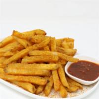Seasoned Fries · Our seasoned fries are oven-baked and tossed with our twisted rub seasoning.
