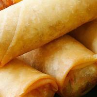 Crispy Spring Rolls · glass noodles, cabbage, carrot, celery served w. sweet chili sauce