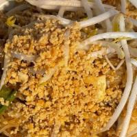 Pad Thai · Sautéed rice noodle, egg, chive, bean sprout and ground peanuts.