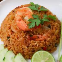 Tom Yum Fried Rice  · Tom yum paste, bell peppers, onions, mushrooms & scallions