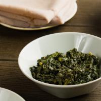 Gomen · Finely chopped collard greens seasoned with garlic and ginger. Ethiopian vegetarian dish, ve...