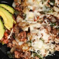 Chilango (Spicy) · A Mix of Grilled Steak, Pork Chops, Bacon, Grilled Onions , Grilled Jalapeno, and Melted Moz...