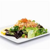Lobster Salad · Spicy Lobster with mixed green, avocado, masago