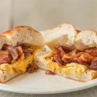 2 Eggs With Cheese & Bacon On A Roll · 