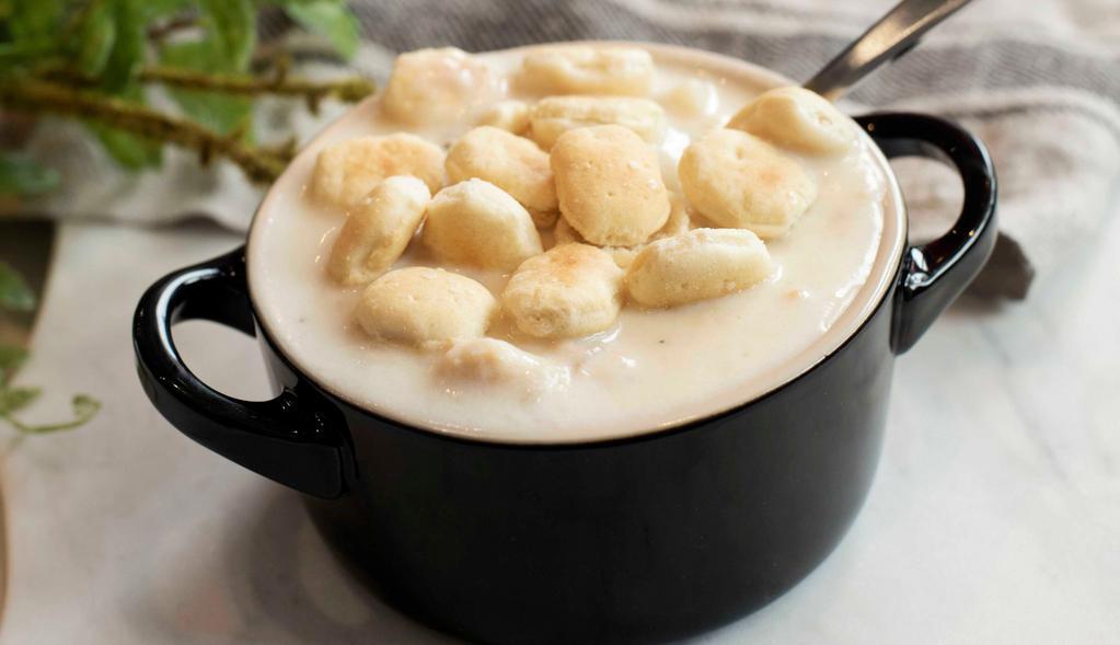 Cup Of Clam Chowder · Served in a cup or bowl with a side of oyster crackers.