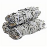 California White Sage Small · This sage is 3”-4” in size. 

Instructions: To burn a smudge stick just light the tip then b...