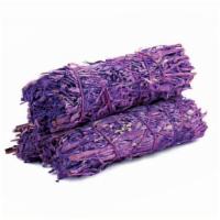 Lavender Sage · This sage smudge is 4” in size. It is lavender infused, and scented.