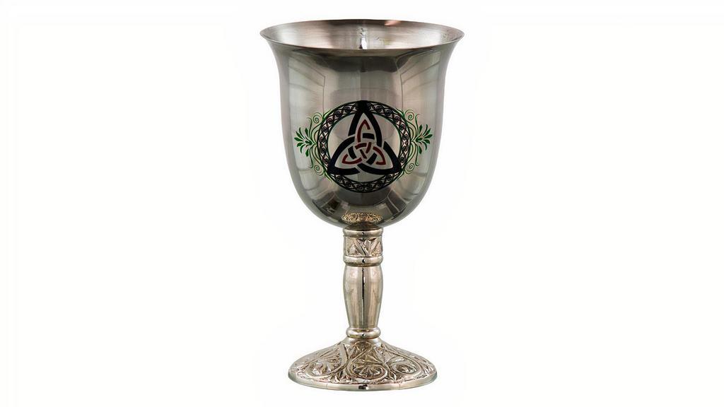 Stainless Steel Chalice: Triquetra · Made of stainless steel, printed with the image of a Triquetra.

SIZE: 7