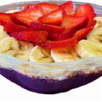 Acai Bowl · Acai, Strawberries, Banana, and Granola.