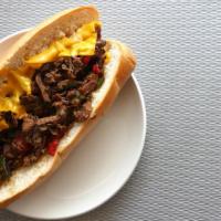 Philly Cheese Steak · Steak, peppers, onion, American cheese.