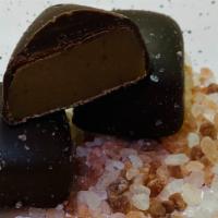 Caramels - Dark Sea Salt · Smooth and rich handmade caramel covered in dark chocolate topped with the perfect amount of...