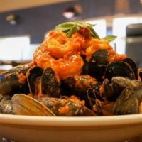 Shrimp Fra Diavolo · Spicy tomato, clams, mussels.