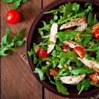 Chicken Cutlet Salad · Healthy and fresh salad mix with crispy chicken cutlet.