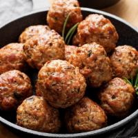 Meatballs · Juicy cooked meatballs.