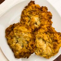 Potato Pancake Latkes · Three pieces. The classic potato pancake. Served with choice of side.
Sold cold