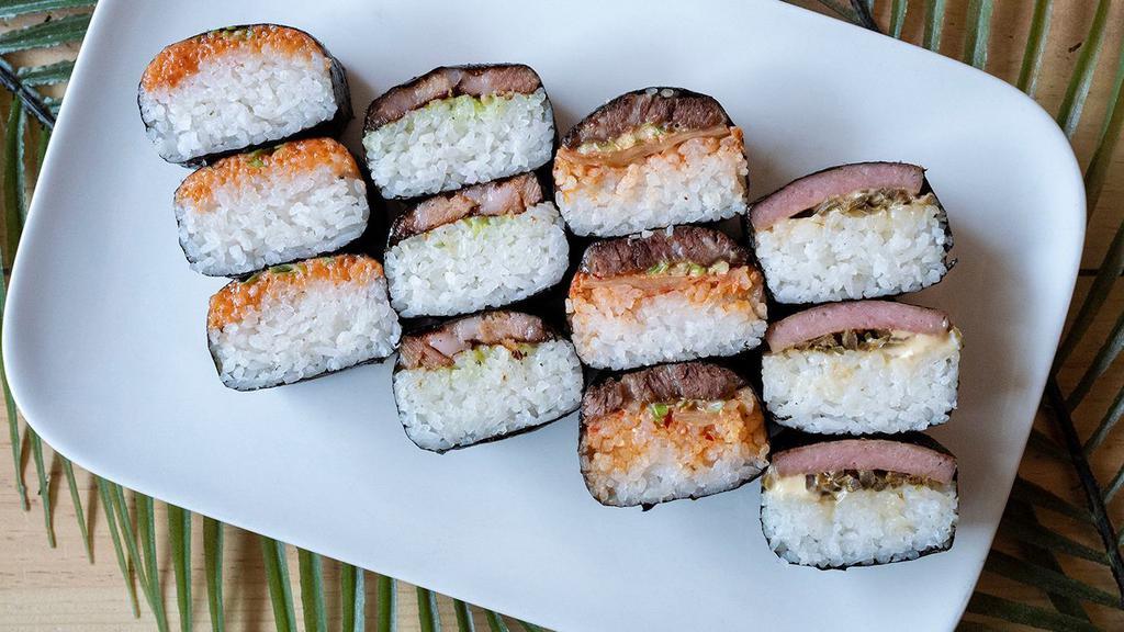 Musubi Platter · chooose four - any items you'd like to repeat please use Duplicate Option 1-3 and let us know which flavors you would like to duplicate!