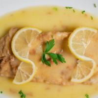 Chicken Francaise Dinner · Egg battered chicken sautéed with lemon, butter, and white wine. Served with pasta, house sa...