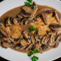 Chicken Marsala Dinner · Chicken sautéed with marsala wine and mushroom. Served with pasta, house salad, and bread.