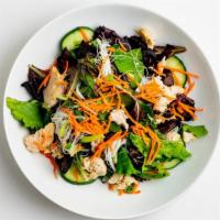 Bonmi Kickshaw Salad · Harvest blend greens and cabbage, vermicelli noodles, bonmi chicken breast, herbs and peanut...