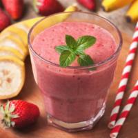 Strawberry Shortcake Smoothie · We promise you can have your cake and eat it too! This strawberry smoothie is packed with 25...