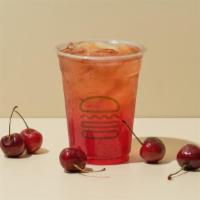 Caffeinated Fifty/Fifty Cherry Hibiscus Lemonade · Half Caffeinated Cherry Hibiscus Lemonade, half Organic Harney & Son's black tea