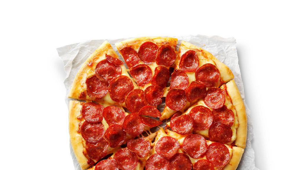 Pepperoni Lovers Pizza · Mozzarella, extra pepperoni and extra cup-n-char pepperoni.