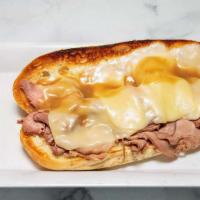 Yankee Stadium · grilled roast beef, melted mozzarella cheese & gravy on a toasted garlic hero.