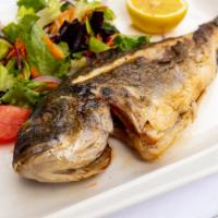 Royal Durado · Imported Mediterranean fish Izmir cupra. Distinctive exotic fish, served lightly pan-fried o...