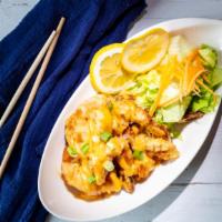 “Bang Bang” Shrimp · Fried shrimp in lightly batter and spicy mayo.