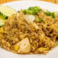 Vegetarian Fried Rice · Stir fried brown rice, scallion, egg, and tofu.