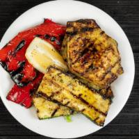 Grilled Vegetables · chargrilled eggplant, zucchini and red peppers drizzled with EVOO and Greek oregano