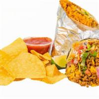 Tijuana Mama · BURRITO – mexican rice, ground beef, cheese, lettuce, salsa fresca, sour cream and guacamole
