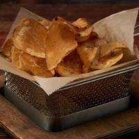Homemade Potato Chips · Fresh Cut, Creole Seasoning & Smoked Coarse Salt
