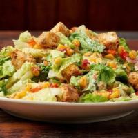 Southern Caesar Salad · Roasted Corn Salsa, Tortilla Chips & Biscuit Crouton