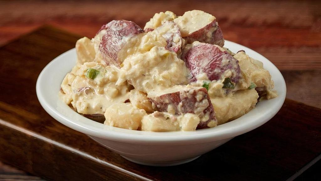 Potato Salad · Creamy & Delicious Mayonnaise Based Potato Salad Made From Red Potatoes, Eggs, Celery, Pimientos & Bread & Butter Pickles