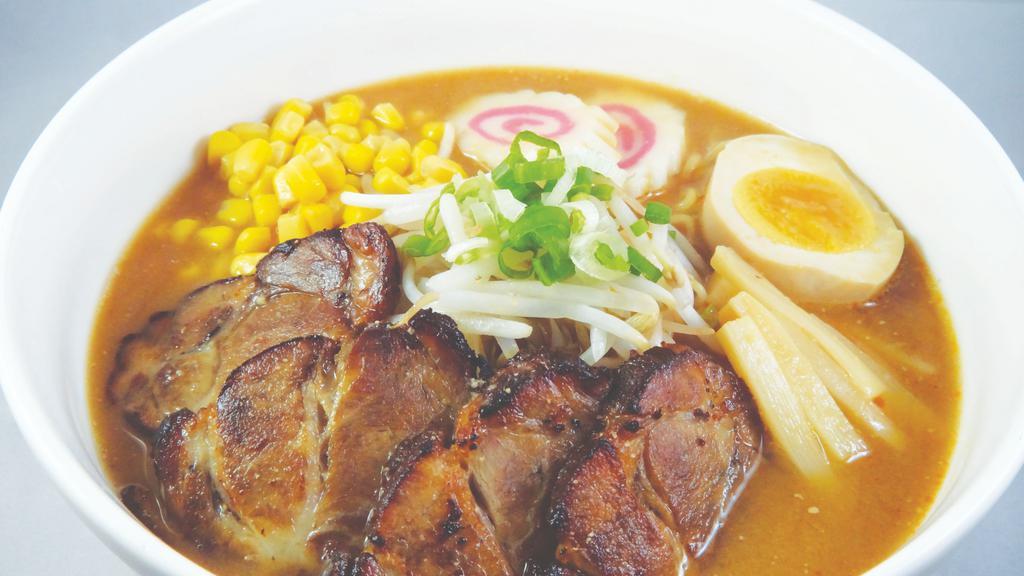 Miso Ramen · Japanese style noodle in miso broth with chasu pork.