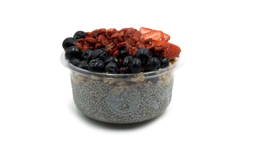 The Jetty- Chia Pudding Bowl* · Granola, strawberry, blueberry, goji berries, and honey. chia seeds, coconut milk, agave, and vanilla.