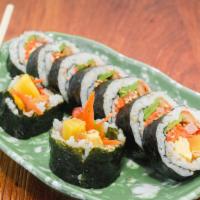 Vegetable Ham Kimbap / 원조 김밥 · Made with cooked rice and vegetable and cheese.