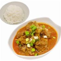 Wok Wok Curry Beef Stew Over Rice 咖喱牛腩饭 · Spicy. Famous curry beef flank stew.