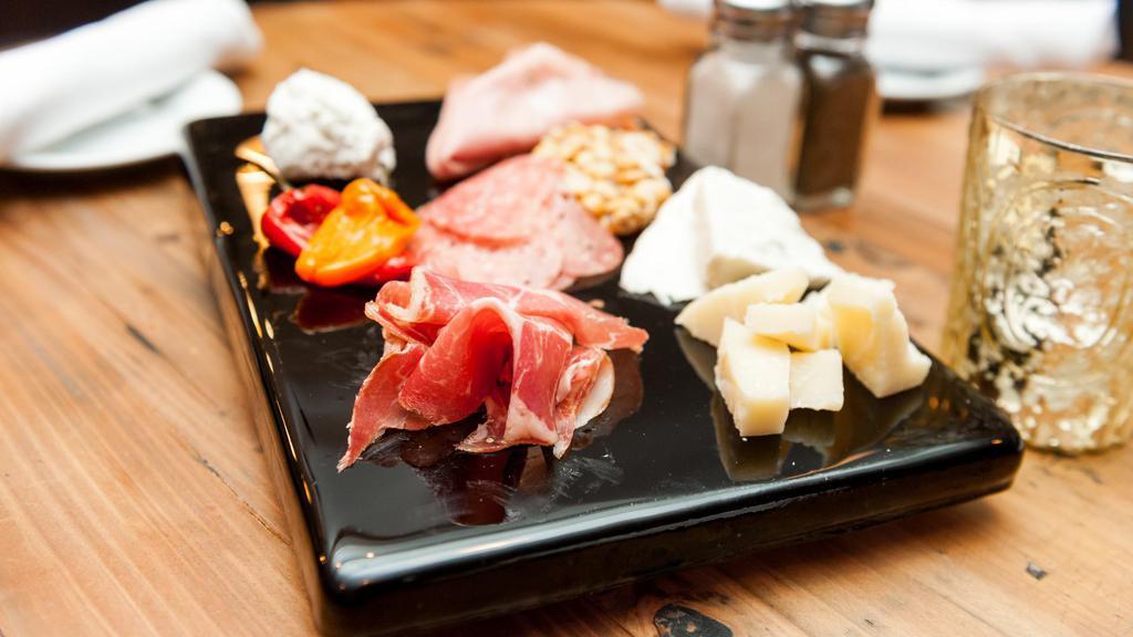 Antipasto · Gluten-free. Italian cured meats, cheeses, olives and artichokes.