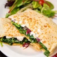 Spinach, Goat Cheese, And Cranberry Crepe · 